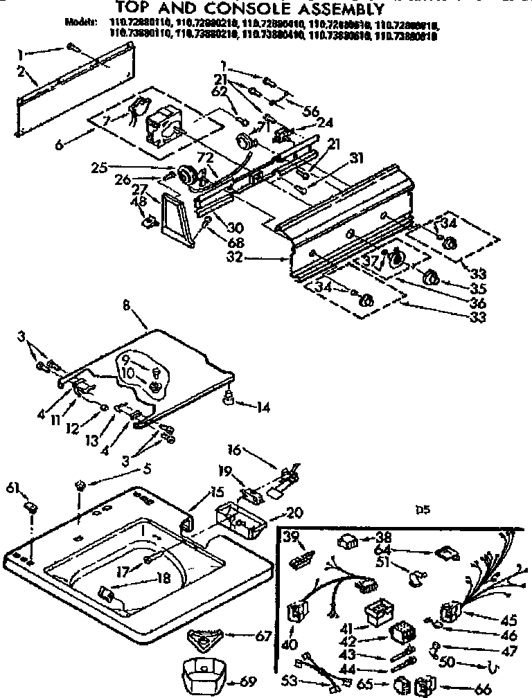 TOP AND CONSOLE ASSEMBLY