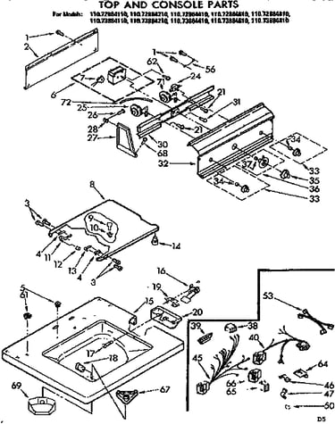 Top and console parts