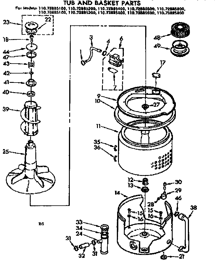 TUB AND BASKET PARTS