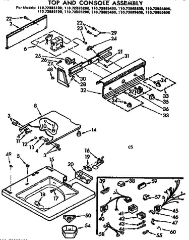 Top and console assembly