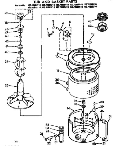 Tub and basket parts