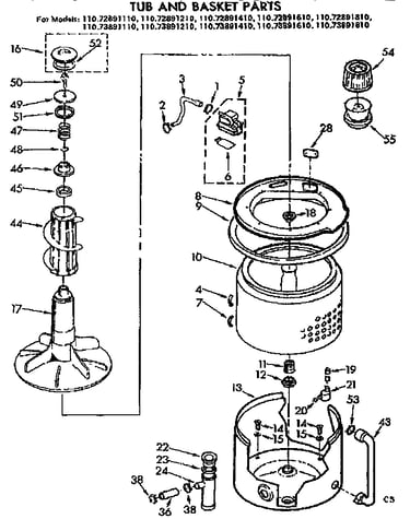 Tub and basket parts