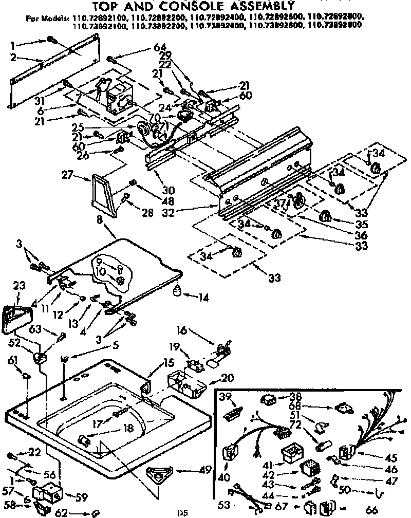 TOP AND CONSOLE ASSEMBLY