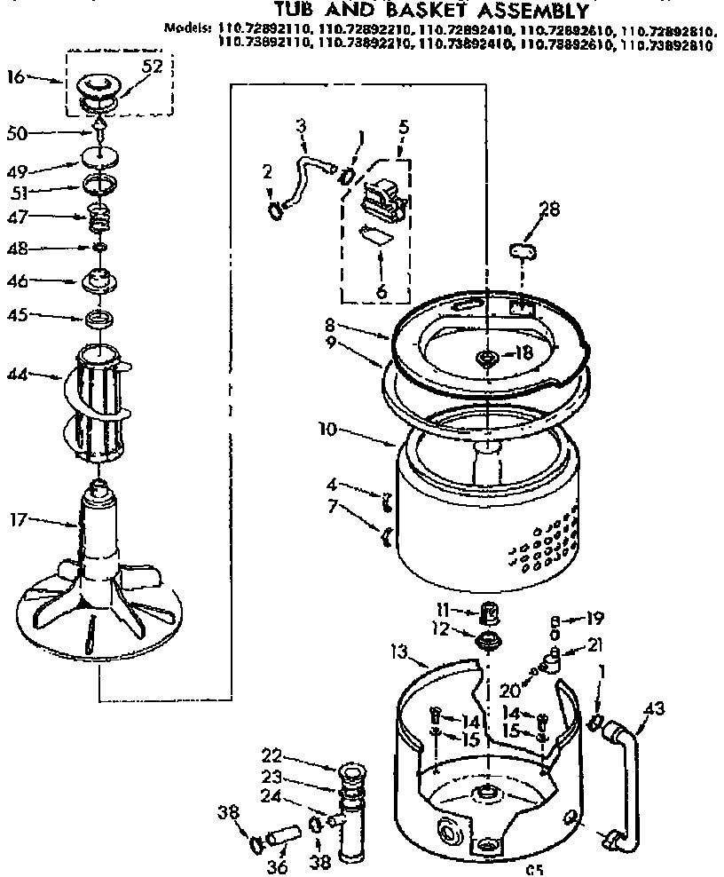 TUB AND BASKET ASSEMBLY