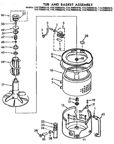 Tub and basket assembly