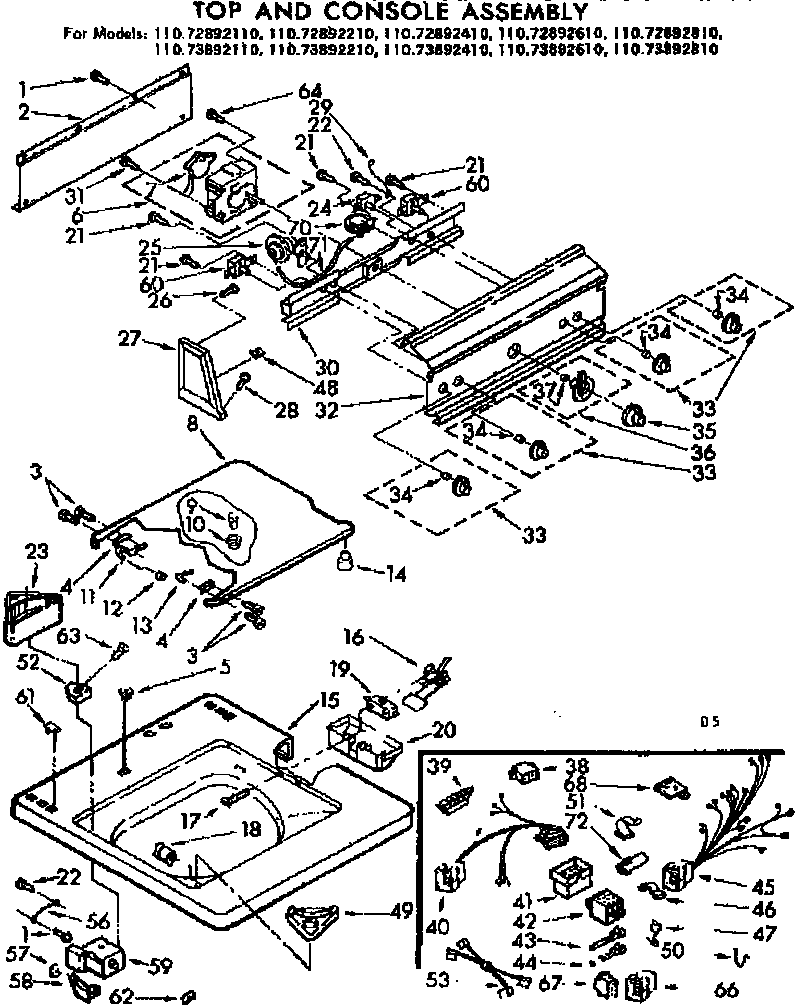 TOP AND CONSOLE ASSEMBLY