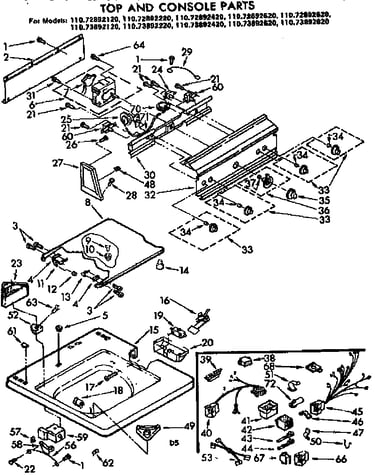Top and console parts