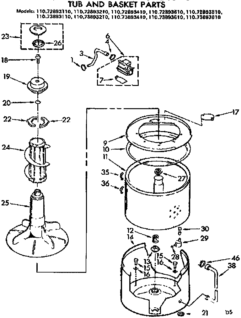 Tube and basket parts