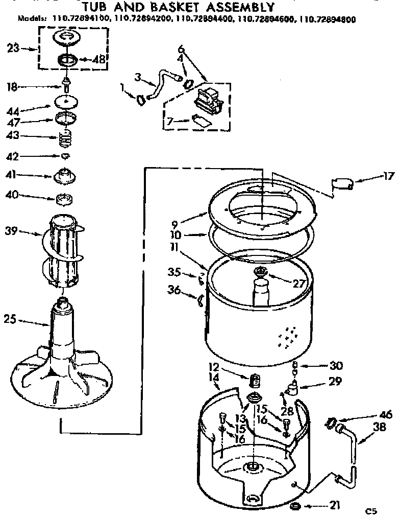 TUB AND BASKET ASSEMBLY