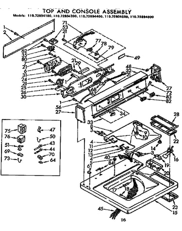Top and console assembly