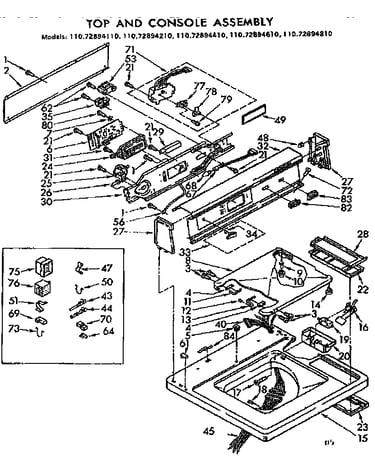 Top and console assembly
