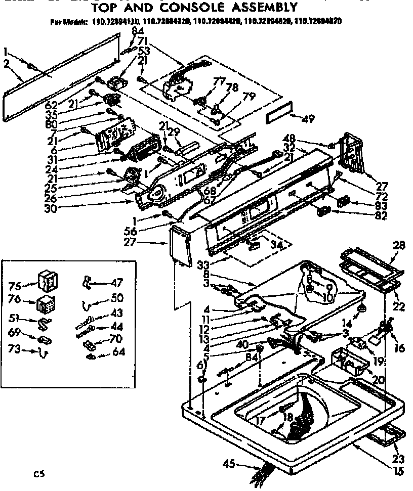 Top and console assembly