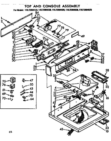 Top and console assembly
