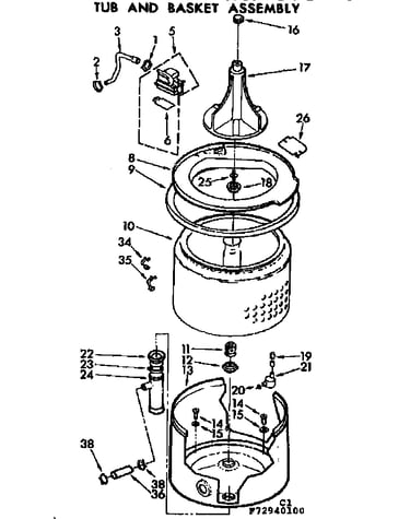 Tub, basket, and agitator
