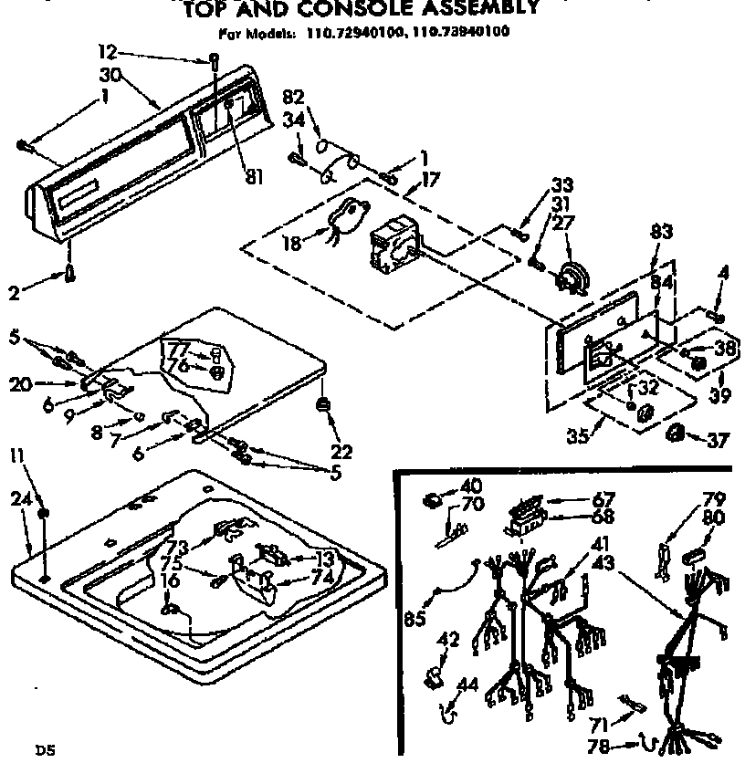 TOP AND CONSOLE ASSEMBLY