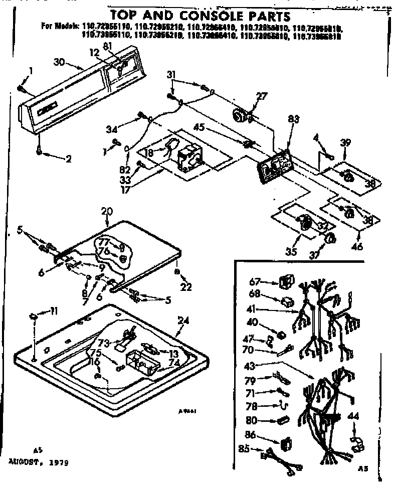 Top and console parts