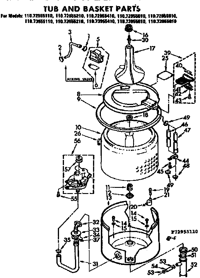 Tub and basket parts