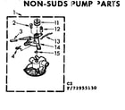 Kenmore 11072955130 non-suds pump parts diagram
