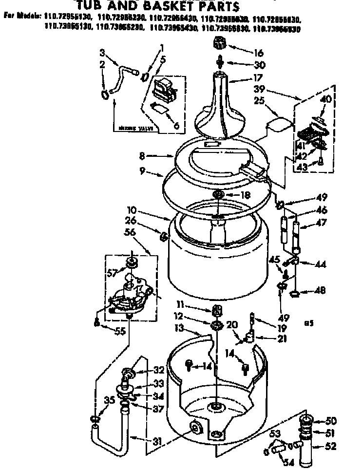 Tub and basket parts