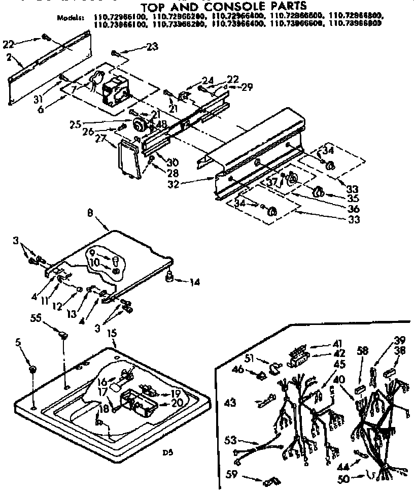 Top and console parts