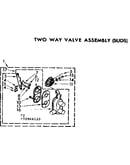 Two way valve assembly suds
