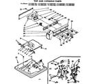 Kenmore 11073967400 top and console parts diagram
