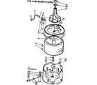 Kenmore 11072970800 tub and basket parts diagram