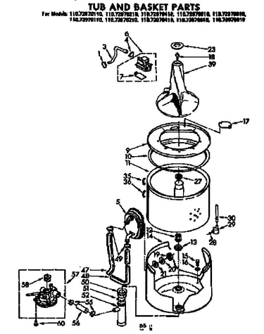 Tub and basket parts