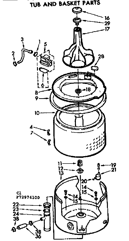 Tub and basket parts