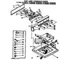 Kenmore 11073974810 top and console parts diagram
