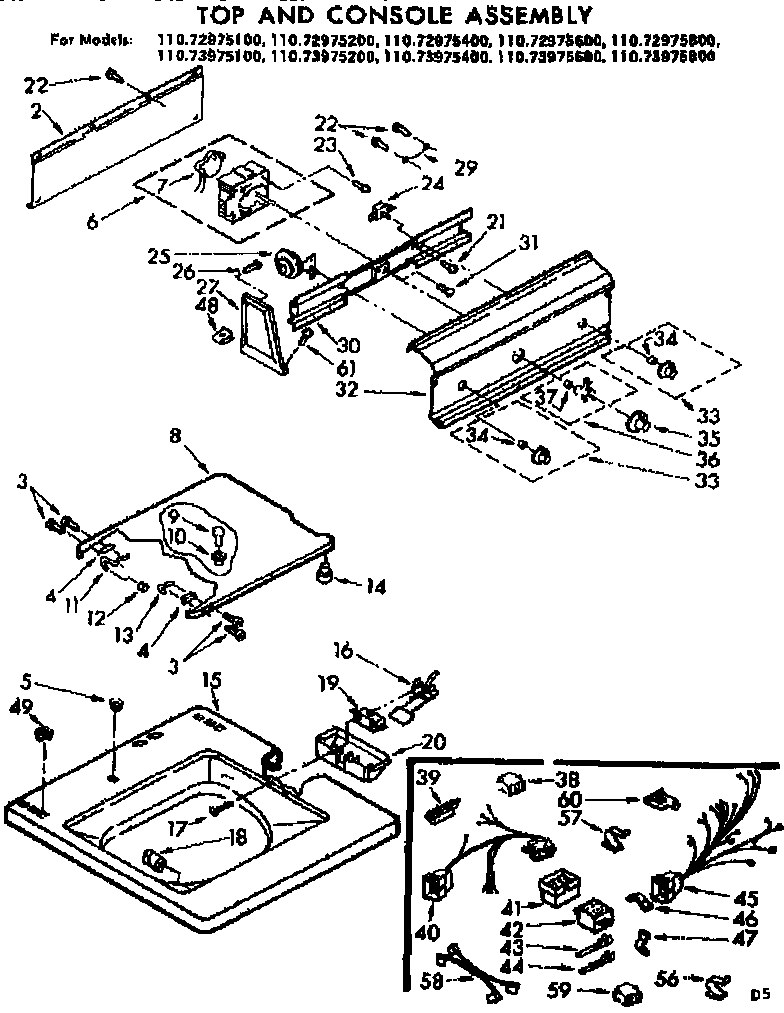 Top and console parts