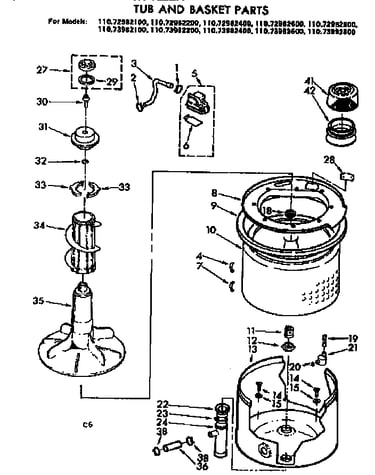 Tub and basket parts