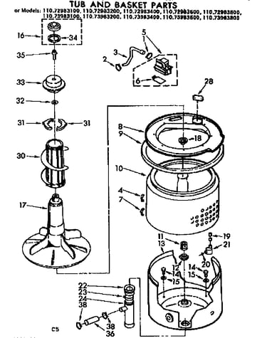 Tub and basket parts