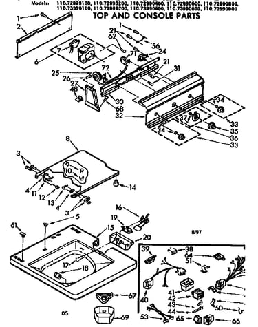 Top and console parts