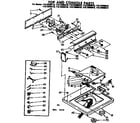 Kenmore 11073990110 top and console parts diagram