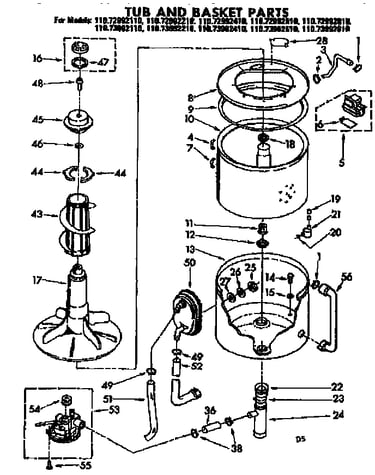 Tub and basket parts