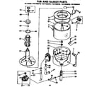 Kenmore 11072993410 tub and basket parts diagram