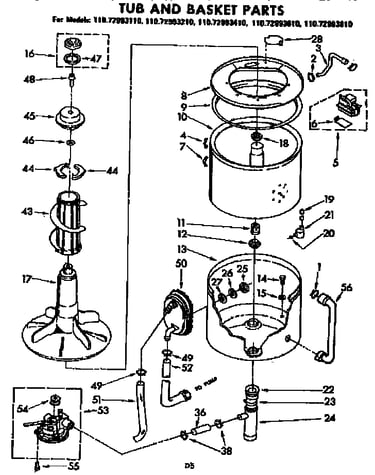 Tub and basket parts