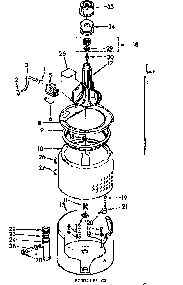 Tub and basket asm