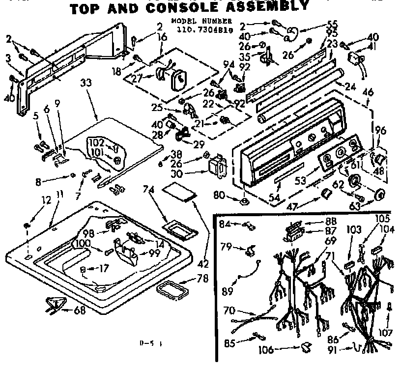 TOP AND CONSOLE ASSEMBLY