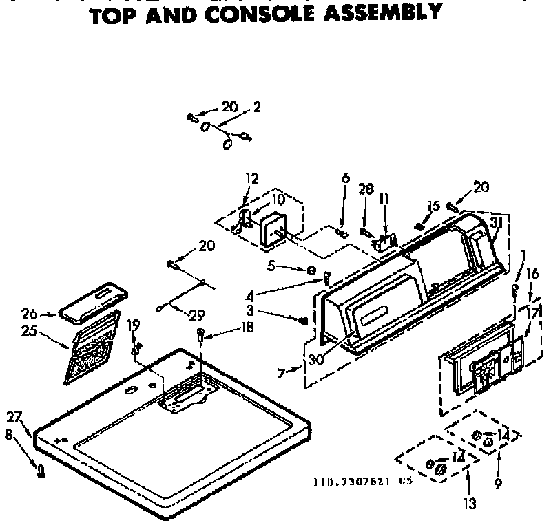 Top & console assembly