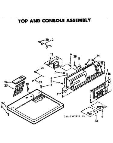 Top & console assembly