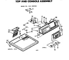 Kenmore 1107307622 top & console assembly diagram
