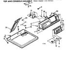 Kenmore 1107307623 top and console asm diagram