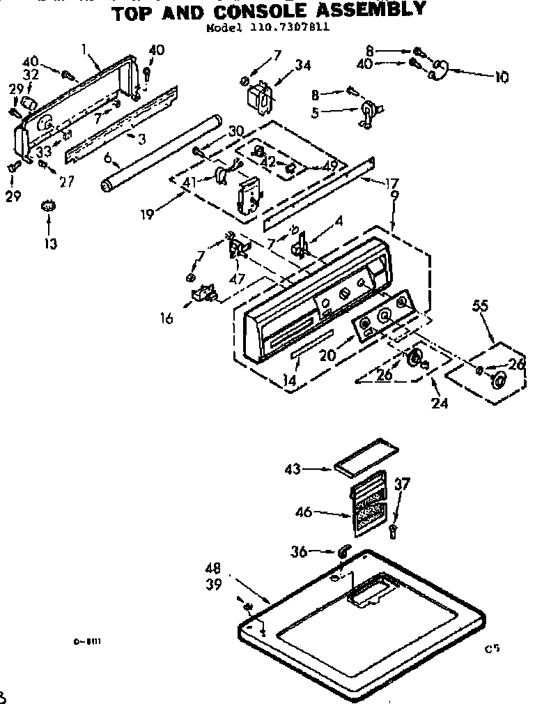 Top and console assembly