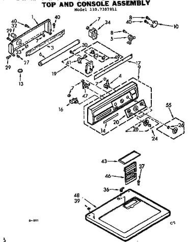 Top and console assembly
