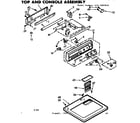 Kenmore 1107307812 top and console assembly diagram