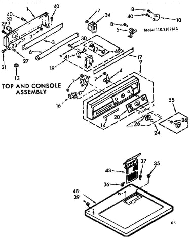 Top and console assembly