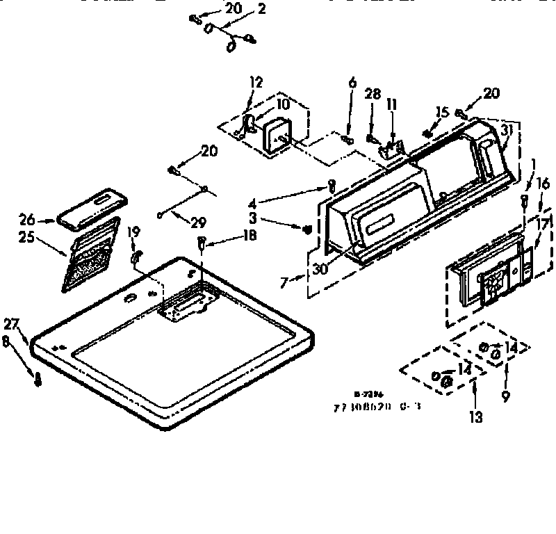 Top and console assembly