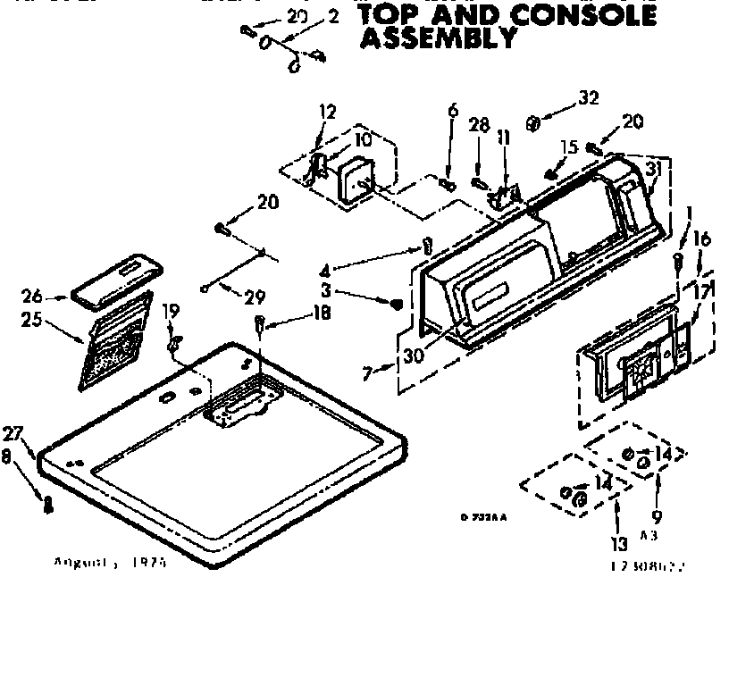 Top & console assembly